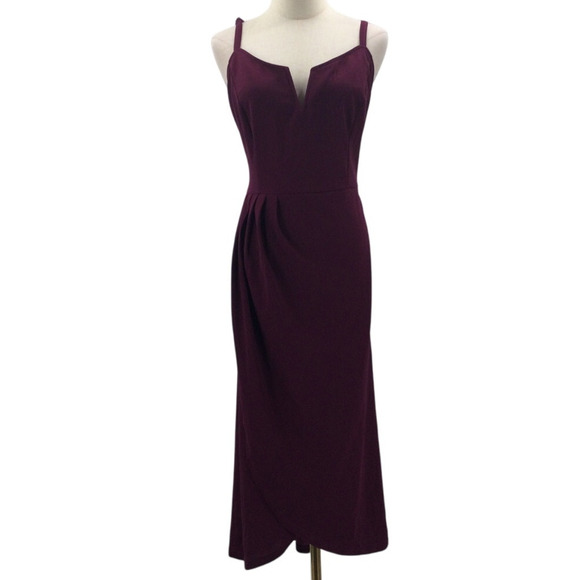 BLOOMCHIC 14-16 1X Plus Purple Pleated Detail Strap Wrap hem midi Dress NWT 0B7 - Picture 3 of 11